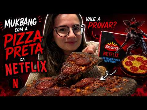 MUKBANG PIZZA PRETA DA NETFLIX #asmr #mukbangbrasil