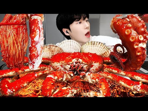 ASMR MUKBANG | 직접 만든 해물찜 대왕 킹크랩 문어 팽이 버섯 먹방 & 레시피  KING CRAB, OCTOPUS, SEAFOOD
