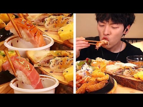【Mukbang SUSHI🍣】일식 초밥과 카레돈까스 먹방!|寿司|SEAFOOD SUSHI 18 types & pork cutlet Eating Show [SIO ASMR 시오]