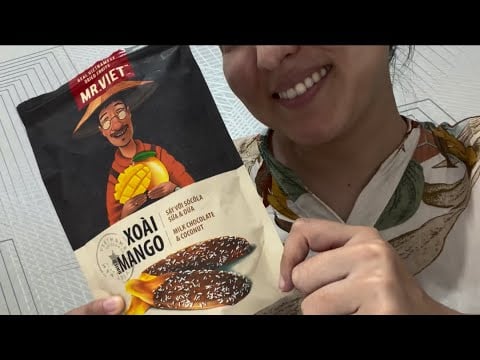Dried mango in chocolate| soft asmr| notalking |tingles for sleep |ASMR for sleeping| relaxing 