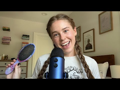 ASMR | Braiding My Hair & Whisper Ramble