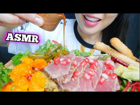 ASMR THE BEST TUNA STEAK SALAD EVER! (EATING SOUNDS) NO TALKING | SAS-ASMR