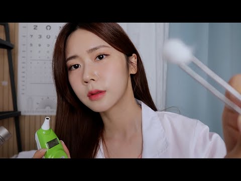 ASMR.sub 학교 보건선생님 상처치료 상황극 | 상처봉합 | 주사 |소독 |연고| 밴드| 체온계 | 펜라이트| School infirmary treatment role-play