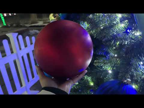 ASMR Come a long car ride 🚙 Merry Christmas Decorations And a Park Walk Walkthrough(Some Whispering)