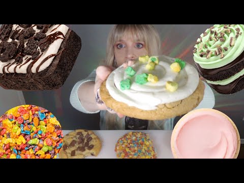 ASMR Crumbl Cookie Review Of Newest Cookies #mukbang