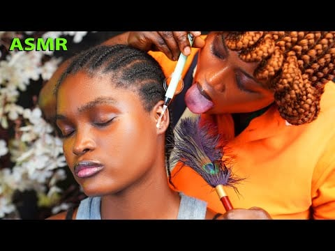 Asmr✨NO GUM SUPER ATTENTIVE EAR CLEANING, fake spit painting, intense neck massage 