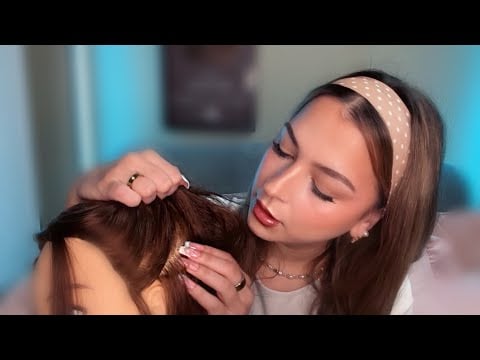 ASMR Hair Parting, Scalp Scratching & Inaudible Rambling ✨💤