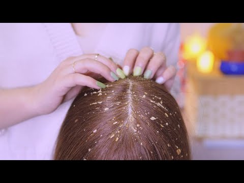 Extremely Satisfying ASMR | Dandruff Removal with Herbal Materials