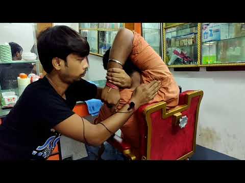 Neck pain reducing Indian head and body massage with neck cracking asmr