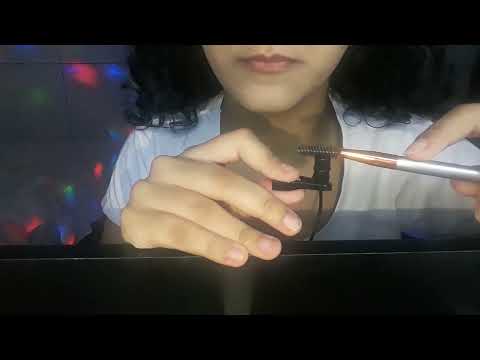 ASMR PINCEL NO MICROFONE COM SONS DE CHUVA (NO TALKING)