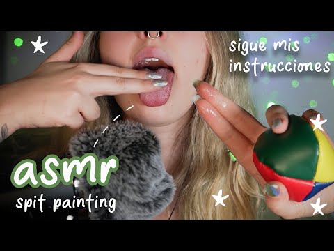 asmr SPIT PAINTING muy INTENSO en tu carita + Sigue mis instrucciones Ale ASMR español (: