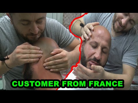 ASMR  PALM MASSAGE💈NECK CRACK💈EAR BURN💈HEAD AND BEARD RAZOR SHAVE💈head,back,ear,arm,face massage