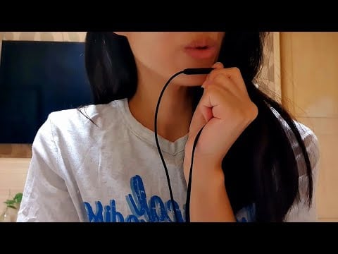 ASMR Close To Mic Whispering For Sleep 💕 soft spoken, hand movement, tracing, mic nibbling, earphone