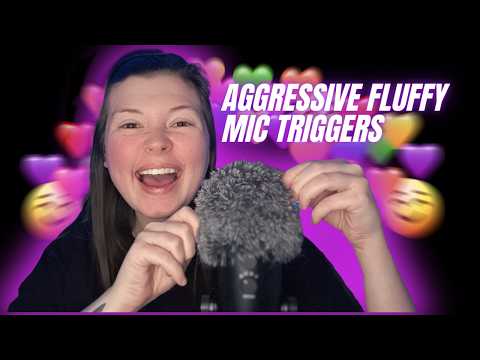 ASMR Fluffy Mic Triggers With Fast and Aggressive Whispers