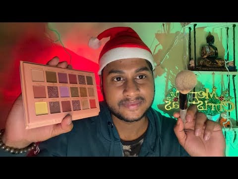 ASMR Christmas Party Makeup 🎄💄 | Festive Personal Attention for Relaxation & Sleep