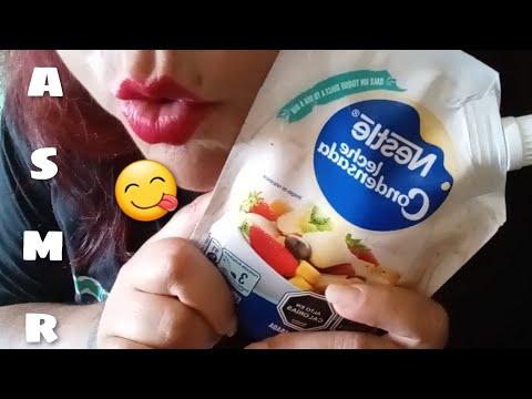 ASMR - Comiendo Leche Condensada ( hola 😊)