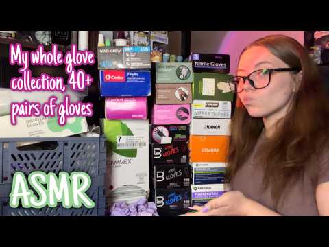 ASMR Full glove collection try on | 40+ pairs of gloves