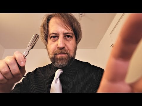 ASMR Hot Shave and Haircut Trim at the Barbershop - barber roleplay