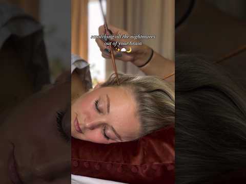 ASMR scratching nightmares out of your brain w/ @skincarewithmorgan. #relax #hairplay