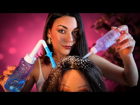 ASMR: Removendo Sua Caspa | Tratamento Completo 😴🔦
