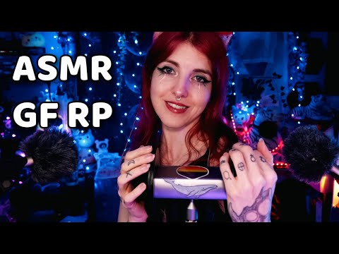 ASMR Girlfriend comforts you before bed (gentle face touching) Personal attention roleplay