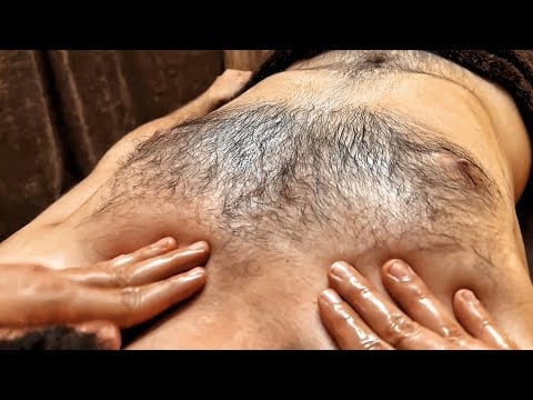 Hairy Man Getting ASMR Full Body Massage With Strong Thumbs Techniques