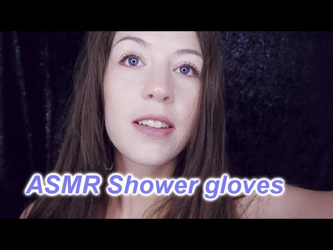 ASMR Soapy ear massage with shower gloves + whispering