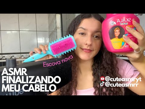 ASMR | FINALIZANDO MEU CABELO COM ESCOVA NOVA DA RICCA + SKALA