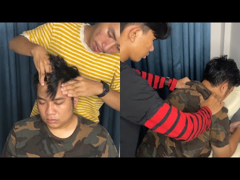 ASMR Relaxing Mixed Head and Back Massage by my Diary ASMR