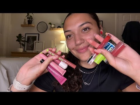 ASMR tapping and scratching on my lip gloss collection 💄