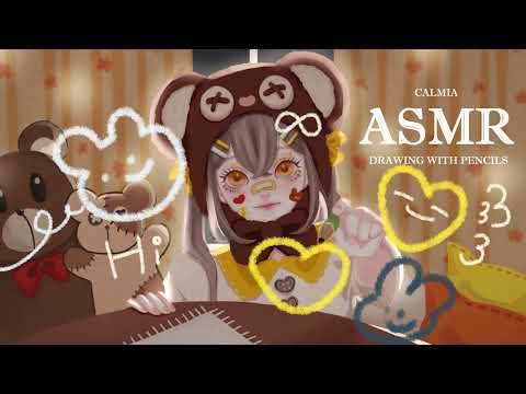 ୨୧⊹ASMR⊹୨୧ drawing with PENCILS｜no talking｜writing sounds