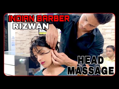 ASMR INDIAN BARBER HEAD, NECK, EYE & BACK MASSAGE | She Feel So Relaxed & Happy | 🇮🇳 Barber Rizwan