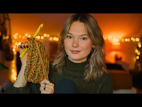 ASMR cozy whispers while I crochet 🧶✨🧘‍♀️