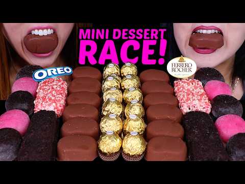 ASMR MINI DESSERT RACE! Tico ice cream, Ferrero Rocher, Mochi & VLOG behind the scenes