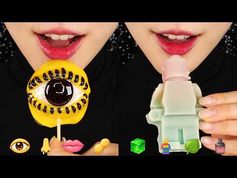 RAINBOW WAX CANDY, ICE, CANDIED SUGAR FONDANT WEIRD FOOD MUKBANG ASMR 👃
