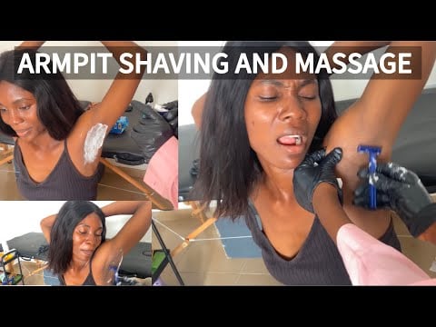 ASMR ARMPIT SHAVING, MASSAGE, SPRAYING & OILING FOR DEEP RELAXATION & TINGLES, UNDERARM CARE