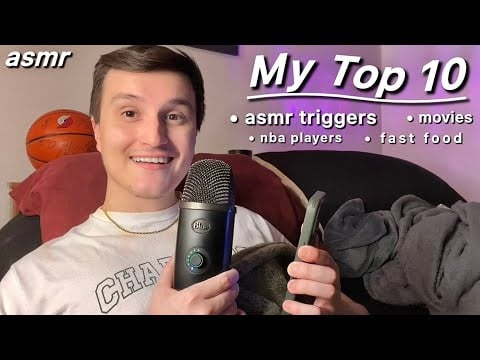 ASMR Whisper Ramble | My Top 10 (nba, triggers, fast food, movies) 