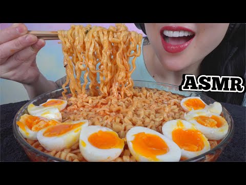 ASMR SPICY NOODLES + SOFT BOIL EGGS (NO CRUNCH EATING SOUNDS) NO TALKING | SAS-ASMR