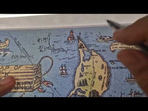 ASMR: Exploring Vintage MAP of BLOCK ISLAND with Landmarks | Must Know Facts | ASMR whispered