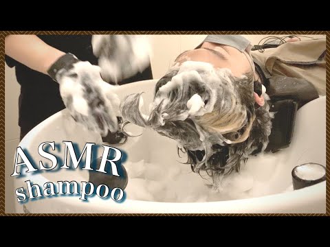 【ASMR/音フェチ】ゴム手袋で快眠シャンプーとヘアドライまで/Good sleep shampoo and hair dry with rubber gloves