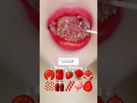 ASMR RED CANDY KOHAKUTO Eating Sound #shorts