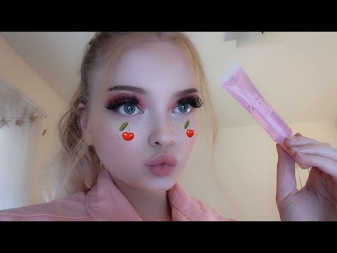 ASMR ~ Lipgloss + Lipstick application 💄💋(Intense mouth sounds)