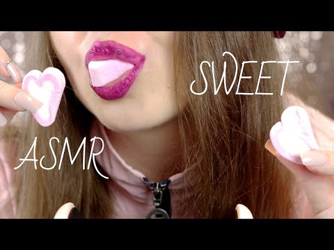 ASMR HEART SHAPED MARSHMALLOW  EATING SOUNDS