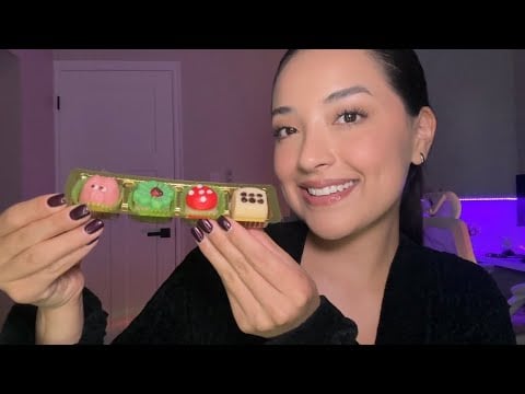 ASMR | Trying marzipan snacks 🍄 🐞🐷