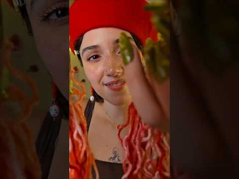 ASMR Your Hair is Yarn ✂️🧶 and i cut it #woodenasmr #asmrhaircut #yarn