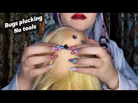 ASMR I Removed Every Bug Using Only My Nails 🐞 (bugs plucking, satisfying scalp cleaning) 
