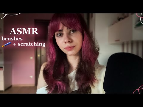 АСМР Кисточки + Скретчинг по микрофону🎀 ASMR Brushes + Microphone Scratching