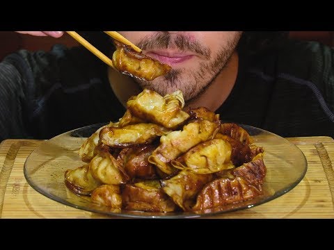 ASMR CHICKEN + BEEF POTSTICKERS !!! * SPICY SESAME SAUCE * YUMMY DUMPLINGS 심 먹방