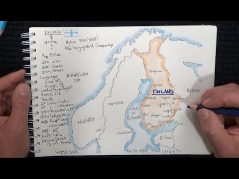 ASMR - Drawing a Map of Finland - Australian Accent - Chewing Gum & Quietly Whisper
