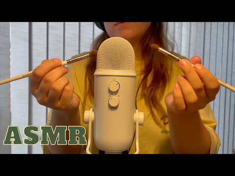 ASMR mic brushing with 10 different brushes!